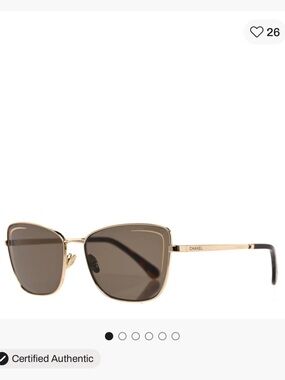 CHANEL Gold cat eye Frame Sunglasses